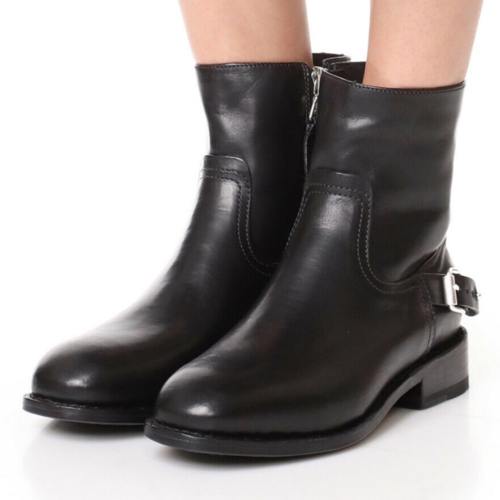 RAG & BONE Black Oliver Zip Moto Booties—SZ. 10